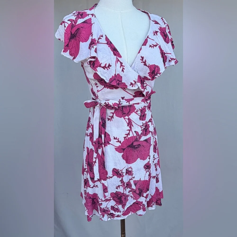 FREE PEOPLE FRENCH QUARTER BOHO MINI WRAP DRESS SZ SMALL